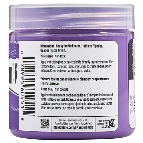 FolkArt Super Thick Acrylic Paint 4oz-Purple - 5A002XBZ-1GYB1 FolkArt Super Thick Acrylic Paint 4oz-Purple - 5A002XBZ-1GYB1