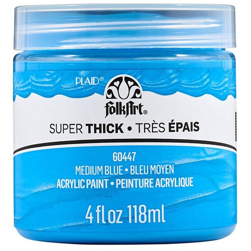 FolkArt Super Thick Acrylic Paint 4oz-Medium Blue - 5A002XBZ-1GYB4 - 028995604478 FolkArt Super Thick Acrylic Paint 4oz-Medium Blue - 5A002XBZ-1GYB4 - 028995604478
