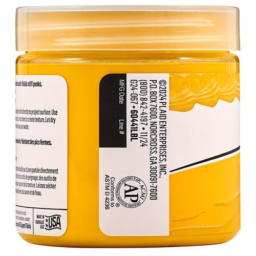 FolkArt Super Thick Acrylic Paint 4oz-Medium Yellow - 5A002XBZ-1GYBW