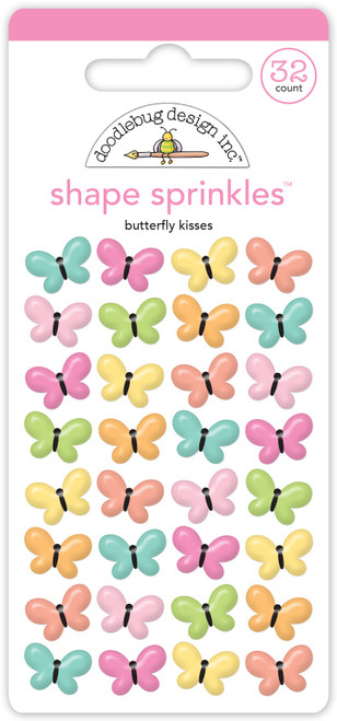 3 Pack - Doodlebug Sprinkles Adhesive Glossy Enamel Shapes-Butterfly Kisses, 32/Pkg - 5A002X7X-1GY5V - 842715087729