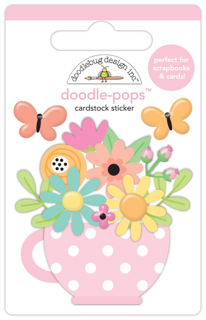 6 Pack - Doodlebug Doodle-Pops 3D Stickers-Cup Of Cheer, Butterfly Kisses - 5A002X72-1GY5H - 842715087767