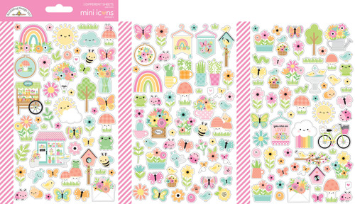 3 Pack - Doodlebug Mini Puffy Stickers-Butterfly Kisses - 5A002X7J-1GY59 - 842715087866