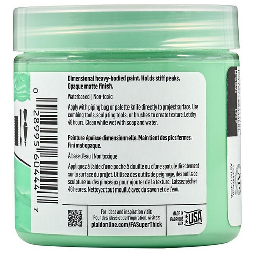 3 Pack - FolkArt Super Thick Acrylic Paint 4oz-Soft Mint - 5A002XBZ-1GYB3 3 Pack - FolkArt Super Thick Acrylic Paint 4oz-Soft Mint - 5A002XBZ-1GYB3