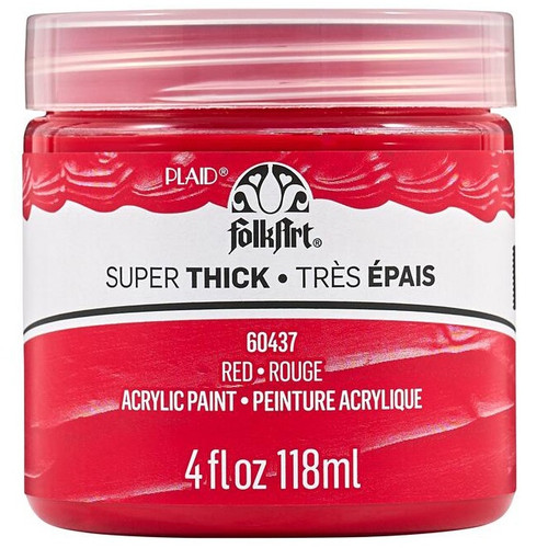 3 Pack - FolkArt Super Thick Acrylic Paint 4oz-Red - 5A002XBZ-1GYB6 - 028995604379 3 Pack - FolkArt Super Thick Acrylic Paint 4oz-Red - 5A002XBZ-1GYB6 - 028995604379