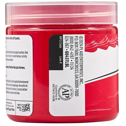 3 Pack - FolkArt Super Thick Acrylic Paint 4oz-Red - 5A002XBZ-1GYB6 3 Pack - FolkArt Super Thick Acrylic Paint 4oz-Red - 5A002XBZ-1GYB6