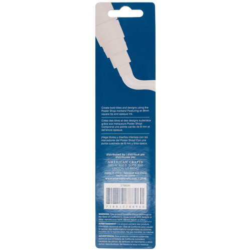 American Crafts Poster Shop Opaque Marker 8mm Chisel Tip-White - 378896