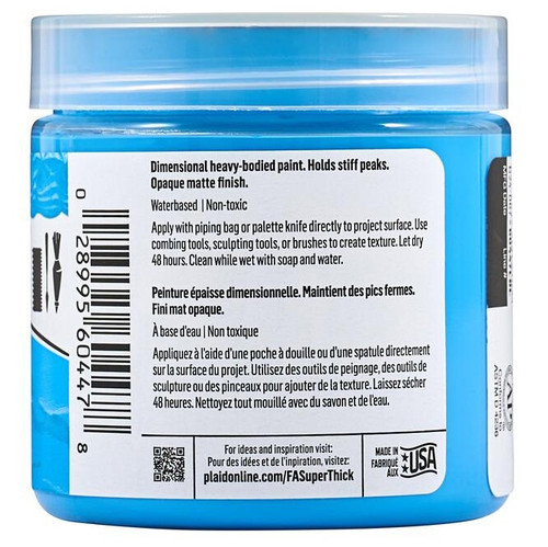 3 Pack FolkArt Super Thick Acrylic Paint 4oz-Medium Blue 5A002XBZ-1GYB4