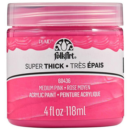 3 Pack - FolkArt Super Thick Acrylic Paint 4oz-Medium Pink - 5A002XBZ-1GYBN - 028995604362 3 Pack - FolkArt Super Thick Acrylic Paint 4oz-Medium Pink - 5A002XBZ-1GYBN - 028995604362