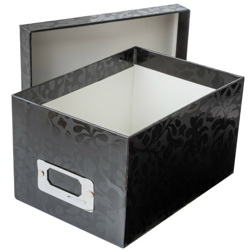 2 Pack - DCWV Mini Box W/Bookplate 5.33"X7.33"X4.25"-Black Floral Vine - SY047115