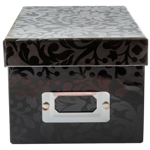 2 Pack - DCWV Mini Box W/Bookplate 5.33"X7.33"X4.25"-Black Floral Vine - SY047115 2 Pack - DCWV Mini Box W/Bookplate 5.33"X7.33"X4.25"-Black Floral Vine - SY047115