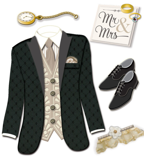 3 Pack - Jolee's Boutique Dimensional Stickers-Tuxedo - E5021597