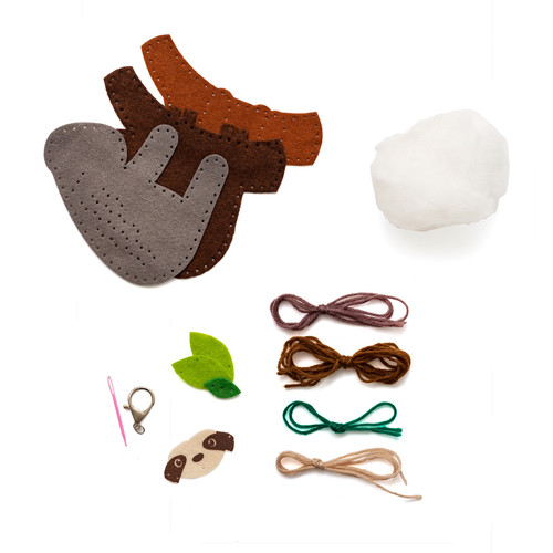 3 Pack - Colorbok Sew Cute! Felt Keychain-Sloth - 34004931
