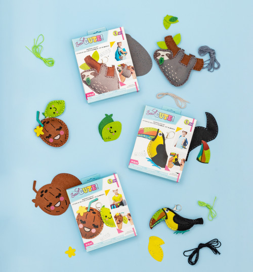 3 Pack - Colorbok Sew Cute! Felt Keychain-Sloth - 34004931 3 Pack - Colorbok Sew Cute! Felt Keychain-Sloth - 34004931