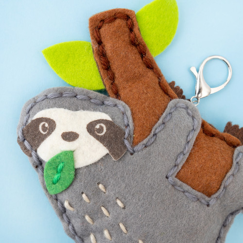 3 Pack - Colorbok Sew Cute! Felt Keychain-Sloth - 34004931