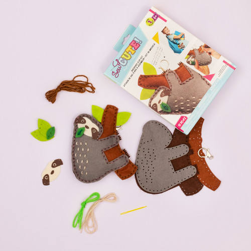 3 Pack - Colorbok Sew Cute! Felt Keychain-Sloth - 34004931