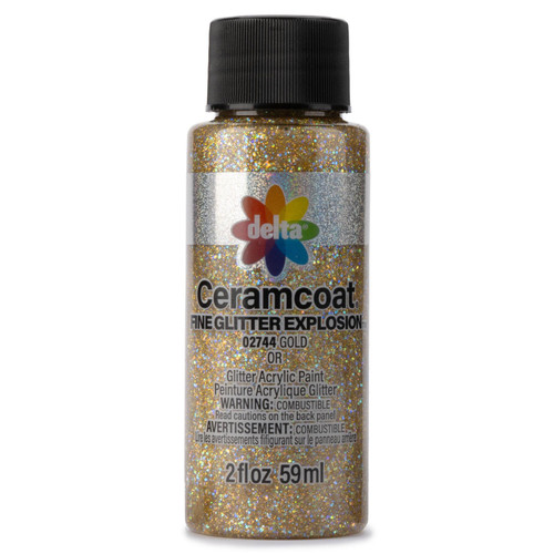 3 Pack - Delta Ceramcoat Fine Glitter Explosion Acrylic Paint 2oz-Gold - 5A002XXP-1GYR7 - 017158027445
