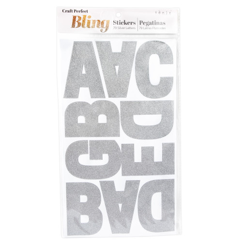 3 Pack - Craft Perfect Glitter Alphabet Sticker Sheet 2IN-Silver - 5A002MKM-1GP16 - 191648181739