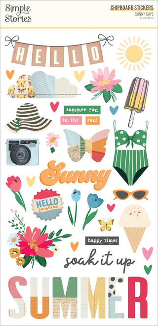 3 Pack - Sunny Days Chipboard Stickers-6"X12" - 5A002WZL-1GXWW - 810150777772