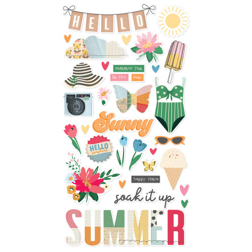 3 Pack - Sunny Days Chipboard Stickers-6"X12" - 5A002WZL-1GXWW
