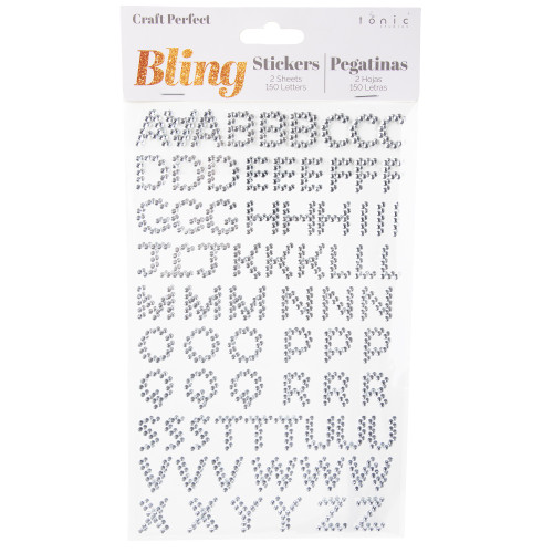 3 Pack - Craft Perfect Bling Sheet 2/Pkg .65"-Crystal Letters - 5A002MLH-1GP1B - 191648181470