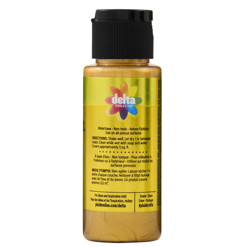 3 Pack - Delta Ceramcoat Lux Metallic Acrylic Paint 2oz-Gold - 5A002XXN-1GYR0