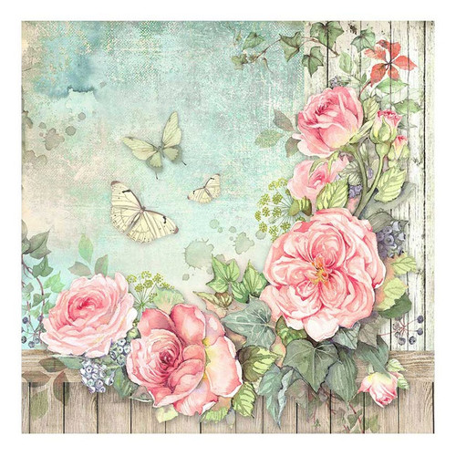3 Pack - Stamperia Polyester Fabric 12"X12" 4/Pkg-House of Roses - 5A002WFT-1GX6Y