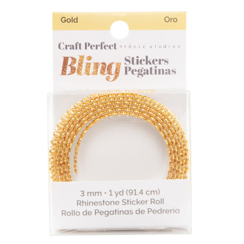 3 Pack - Craft Perfect Rhinestone Sticker Roll 1YD -Gold - 5A002MKW-1GP0H - 191648181609