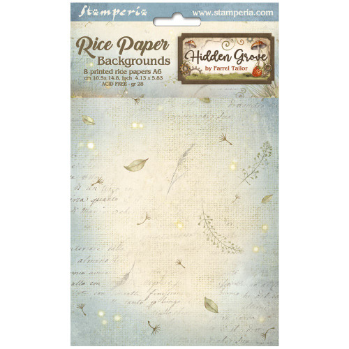 3 Pack Stamperia Rice Paper Backgrounds A6 8/Pkg -Hidden Grove 5A002WF5-1GX88 - 5993110042181