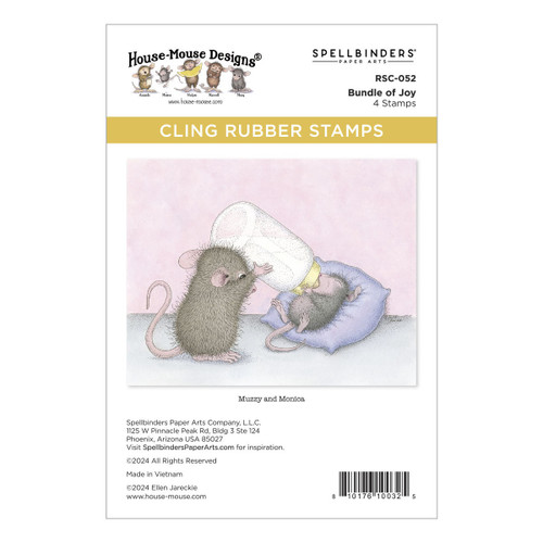 House Mouse Cling Rubber Stamp-Bundle Of Joy - 5A002XDX-1GYCR - 810176100325