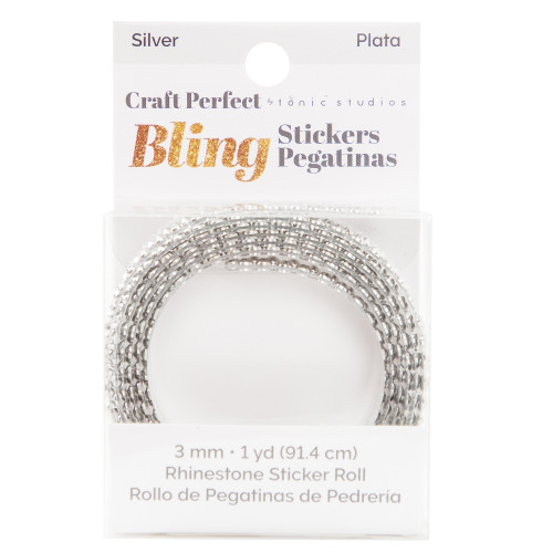 3 Pack - Craft Perfect Rhinestone Sticker Roll 1YD -Silver - 5A002MK0-1GP0D - 191648181586