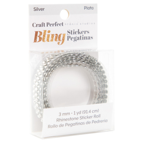 3 Pack - Craft Perfect Rhinestone Sticker Roll 1YD -Silver - 5A002MK0-1GP0D