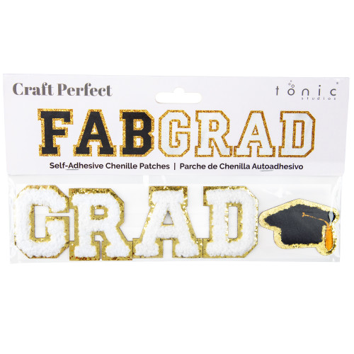 2 Pack - Chenille Self Adhesive Grad Patch -White - 5A002MK7-1GP12 - 191648181852