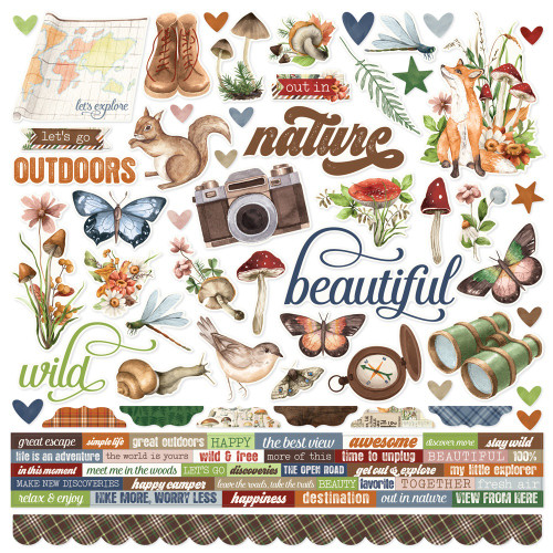 Simple Stories Cardstock Stickers 12"X12"-Simple Vintage Woodlands - 5A002WXW-1GXSL - 810150778519