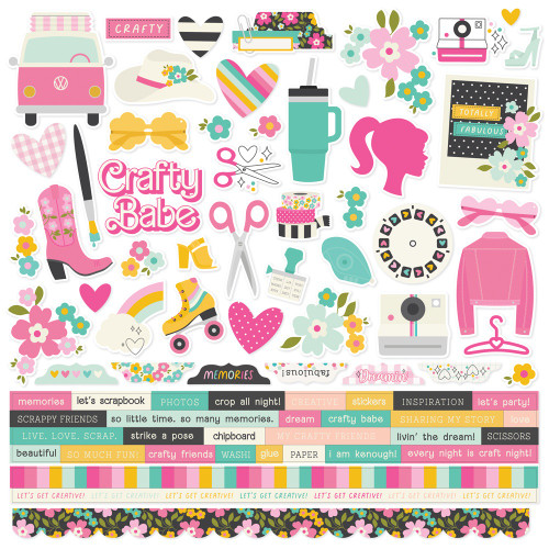 Simple Stories Cardstock Stickers 12"X12"-Crafty Babe - 5A002WYL-1GXSR - 810150777468