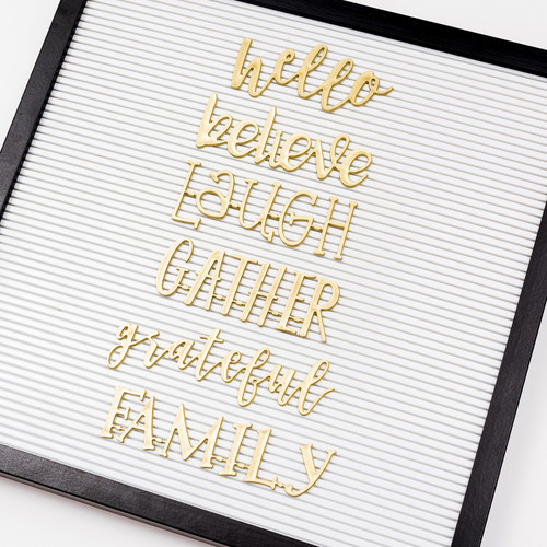 3 Pack - DCWV Letterboard Words 4/Pkg-Home, Gold Foil - 609097 3 Pack - DCWV Letterboard Words 4/Pkg-Home, Gold Foil - 609097