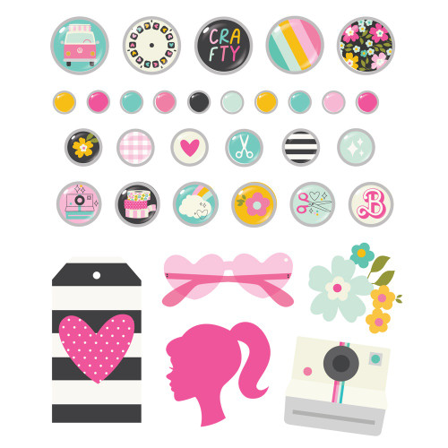 Crafty Babe Decorative Brads-27 Brads, 5 Chipboard - 5A002X0G-1GXRN
