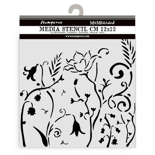 Stamperia Stencil 4.72"X 4.72"-Hidden Grove Flowers - 5A002WDS-1GX70 - 5993110042204