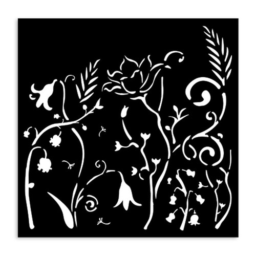 Stamperia Stencil 4.72"X 4.72"-Hidden Grove Flowers - 5A002WDS-1GX70