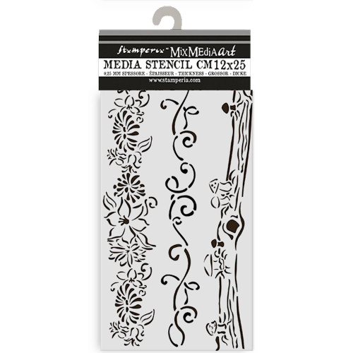 Stamperia Stencil 4.72"X9.84"-Hidden Grove 3 Borders - 5A002WGW-1GX72 - 5993110042259