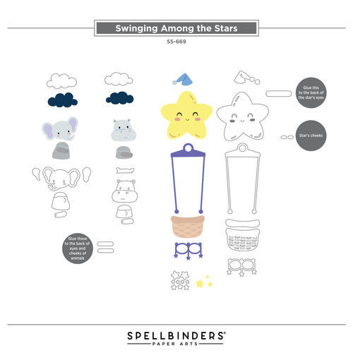 Spellbinders Etched Die From The Little Smiles Collection-Swinging Among The Stars - 5A002XDQ-1GYDS Spellbinders Etched Die From The Little Smiles Collection-Swinging Among The Stars - 5A002XDQ-1GYDS