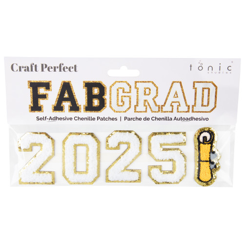 2 Pack - Chenille Self Adhesive Grad Patch -White - 5A002MLB-1GP02 - 191648181838
