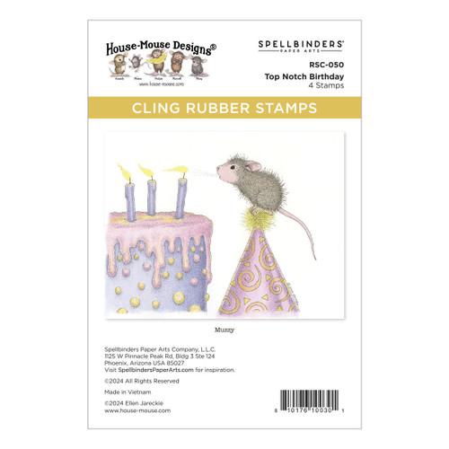 House Mouse Cling Rubber Stamp-Top Notch Birthday - 5A002XDB-1GYDQ - 810176100301