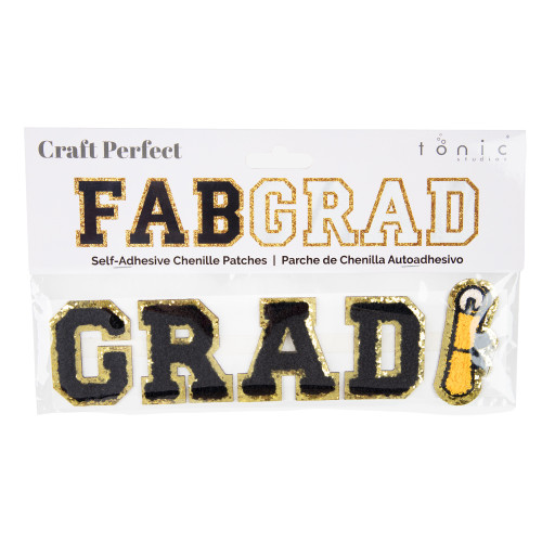 2 Pack - Chenille Self Adhesive Grad Patch -Black - 5A002MJT-1GP06 - 191648181845