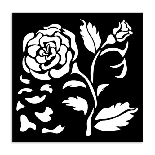 Stamperia Stencil 4.72"X 4.72"-House of Roses Big Rose - 5A002WF9-1GX6L