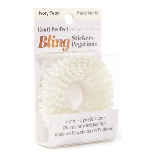 3 Pack - Craft Perfect Pearl Sticker Roll 1YD 4MM-Ivory - 5A002MLC-1GP0F