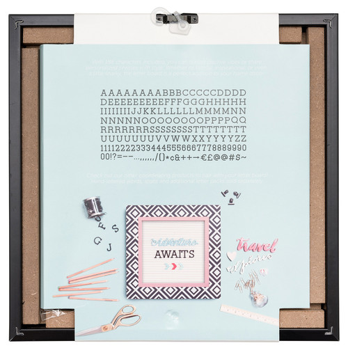 DCWV Framed Letterboard 12"X12"-Black & White Pattern W/ White Insert - 609086 DCWV Framed Letterboard 12"X12"-Black & White Pattern W/ White Insert - 609086