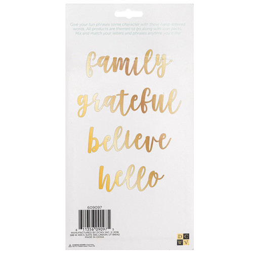 DCWV Letterboard Words 4/Pkg-Home, Gold Foil - 609097 DCWV Letterboard Words 4/Pkg-Home, Gold Foil - 609097