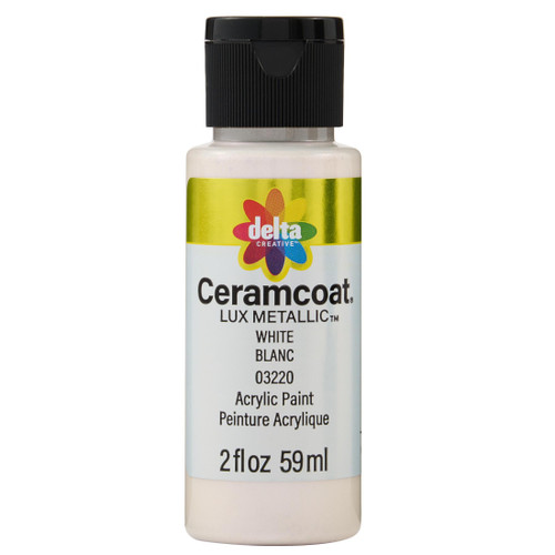 Delta Ceramcoat Lux Metallic Acrylic Paint 2oz-White - 5A002XXN-1GYR2 - 017158032203