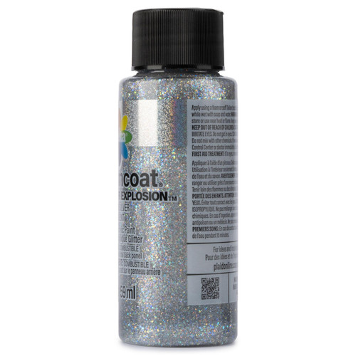 Delta Ceramcoat Fine Glitter Explosion Acrylic Paint 2oz-Silver - 5A002XXP-1GYR3