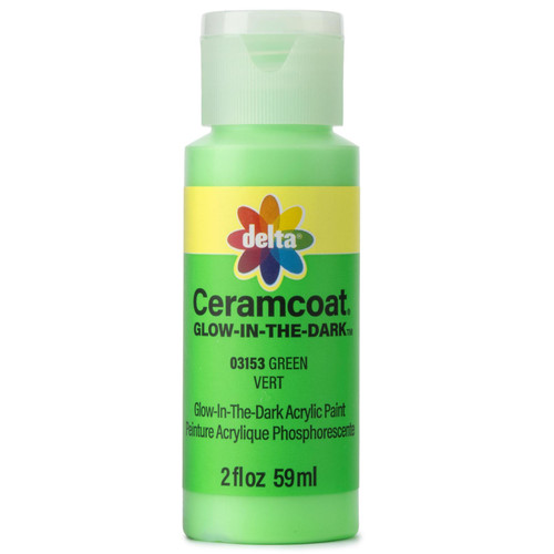 Delta Ceramcoat Glow Acrylic Paint 2oz-Green - 5A002XXF-1GYR6 - 017158031534